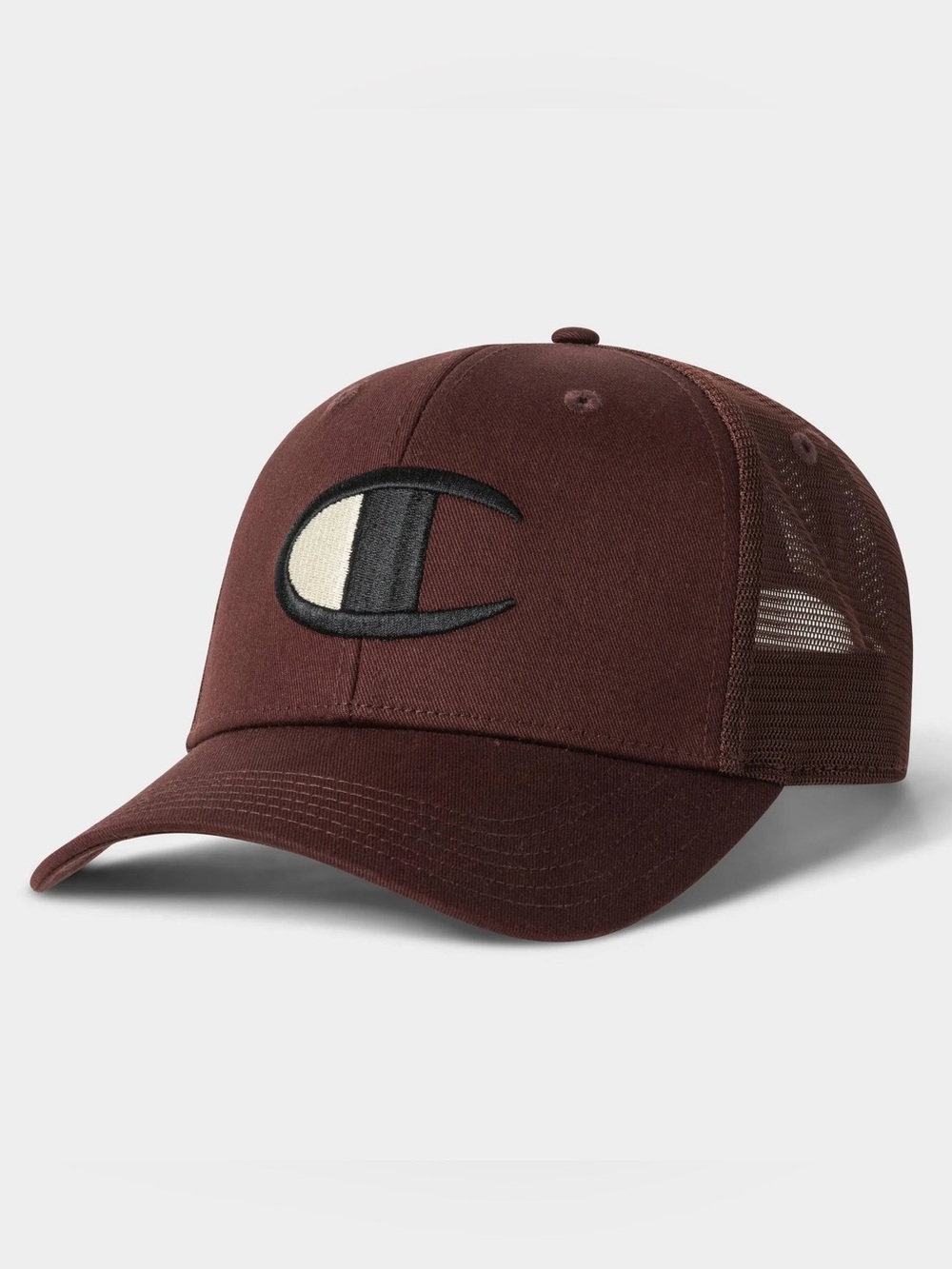 NWT New Champion Maroon Brown Logo Trucker Cap SnapBack Hat Unisex